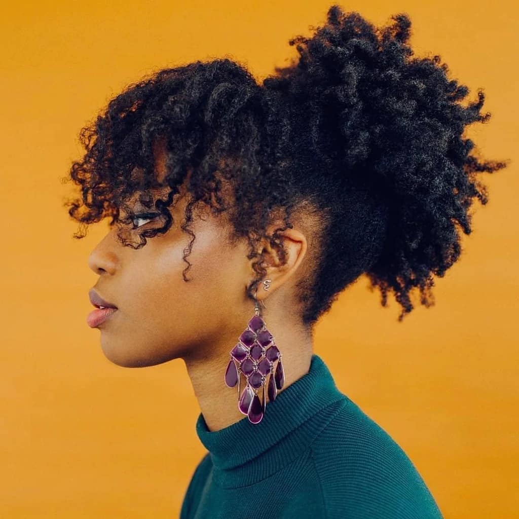 Natural hairstyle side profile